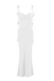 White Mermaid Spaghetti Straps Backless Formal Dress