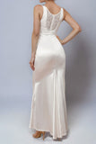 Simple Spaghetti Straps White Mermaid Long Wedding Dress