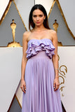 Elegant Ruffled Lilac Ruffled A Line Wedding Guest Dress