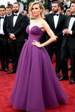 Dark Purple Sweetheart A Line Tulle Gala Dress