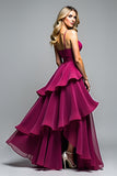 Dark Purple Spaghetti Straps Tiered Tulle Wedding Guest Dress