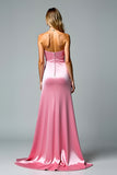 Pink Sheath Sweetheart Formal Dress With Slit