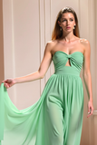 Mint A Line Sweetheart Chiffon Bridesmaid Dress