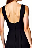 V-Neck A-Line Knee Length Little Black Dress with Open Back