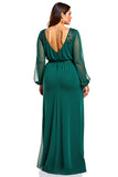 Dark Green Sheath Chiffon Mother of the Bride Dress