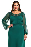 Dark Green Sheath Chiffon Mother of the Bride Dress