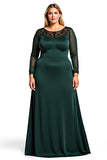 Pine Sheath Satin Lace Mother of the Bride Dress