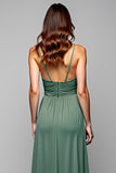 Eucalyptus Pleated Chiffon A Line Bridesmaid Dress