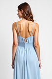 Chiffon Sky Blue A Line Bridesmaid Dress