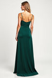 Pine A Line Spaghetti Straps Bridesmaid Dress