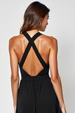 Halter A Line Hollow-out Little Black Dress