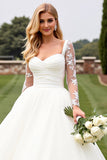 Ivory Organza A Line  Strapless Sweep Train Wedding Dress