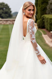 Ivory Organza A Line  Strapless Sweep Train Wedding Dress