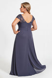 Twilight A Line Chiffon Long Plus Size Mother of the Bride Dress with Slit