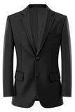 Black Double Breasted Notched Lapel Men's Blazer