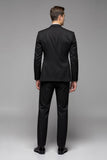 Black Notched lapel 3-Pieces Slim Fit Men's Formal Suits