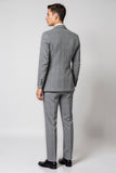 Grey Notched lapel 3 Piece Single Breasted Slim Fit Men's Formal Suits