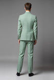 Light Green Notched lapel 3-Piece Single Breasted Men's Prom Suits