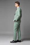 Light Green Notched lapel 3-Piece Single Breasted Men's Prom Suits