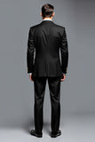 Black Notched Lapel Single Breasted 2 Pieces Men's Prom Suits