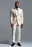 Ivory Notched Lapels Single Breasted Men's Prom Suits