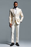 Ivory Notched Lapels Single Breasted Men's Prom Suits