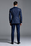 Navy 2 Pieces Notched Lapel Single Breasted Men's Prom Suits