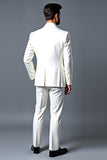 Classic White Slim Fit Single Breasted Notched Lapel 3 Piece Men's Formal Suit