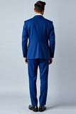 Royal Blue Shawl Lapel Slim Fit 2 Pieces Single Breasted Men's Prom Suit