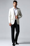 White Notched Lapel Single Breasted 2 Piece Men's Prom Suits