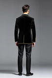 Black Single Breasted 2 Pieces Peak lapel Men's Prom Suits