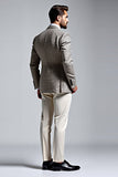 Grey Notched Lapel Single Breasted 2 Pieces Men's Formal Suits