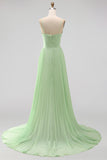 Pink Chiffon A Line Spaghetti Straps Pleated Long Wedding Guest Dress