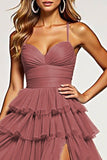 Desert Rose Ball Gown Tiered Organza Long Formal Dress with Ruffles