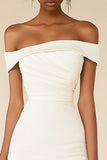 Bodycon Off the Shoulder White Short Graduation Dress