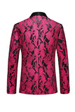 Black Jacquard 3 Pieces Shawl Lapel Single-breasted Men's Formal Suits