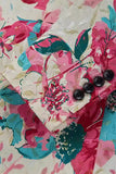Floral Colourful Notched Lapel Single-breasted Men's Formal Blazer