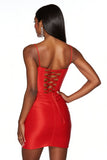 Orange Bodycon Corset Satin Mini Cocktail Dress