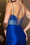 Sparkly Royal Blue Satin Corset Bodycon Short Cocktail Dress