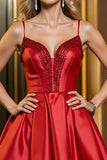Sparkly Red A Line Short Cocktail Dress with Beading