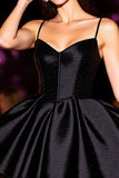 Corset A Line Satin Little Black Dress
