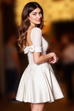 Corset White A Line Cocktail Dress