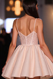 Sparkly Blush Corset Short A Line Cocktail Dress