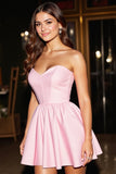 Pink Corset A Line Sweetheart Short Cocktail Dress