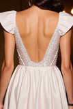 Sparkly Ivory Corset A Line Beaded Short Cocktail Dress