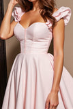 Light Pink Corset Simple A Line Short Cocktail Dress