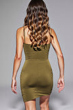 Army Green Bodycon Spaghetti Straps Homecoming Dress