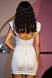 White Corset Satin Bodycon Mini Graduation Dress