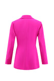 Black Notched Lapel 2 Piece Women's Work Suits with Pockets