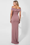 Vintage Mauve Satin Mermaid Long Mother of the Bride Dress with Sash